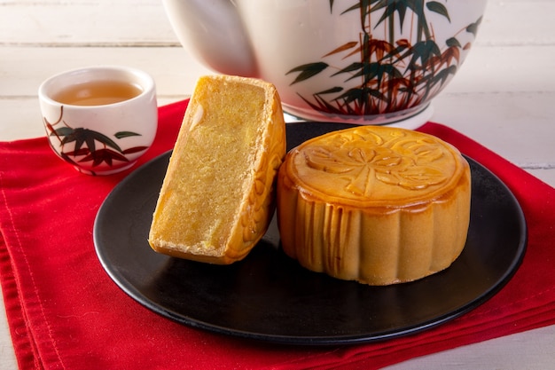 Mooncake Chinees medio herfst festival eten.