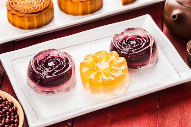 Mooncake, 중국 중순 가을 축제 음식.