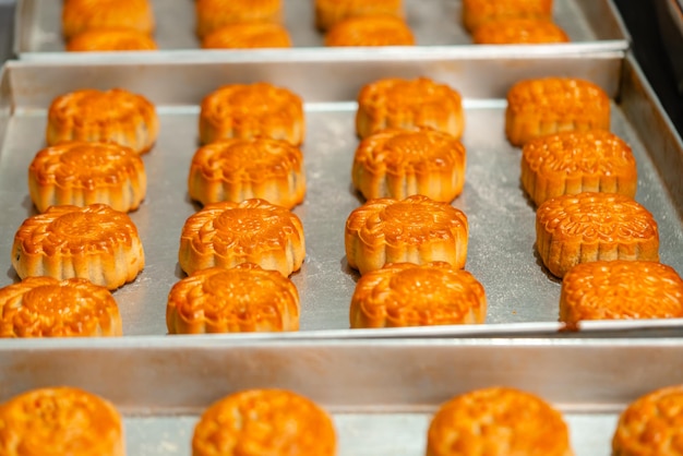 Mooncake making process A mooncake is a Chinese bakery product traditionally