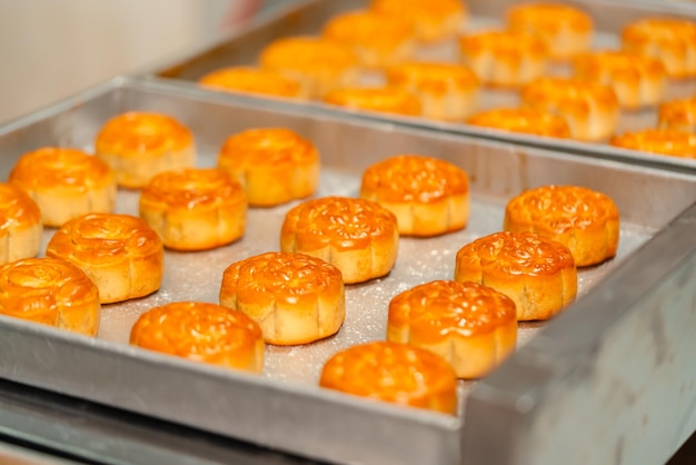 ムーンケーキの作成プロセス ムンケーキは伝統的に中国のパン作り製品です