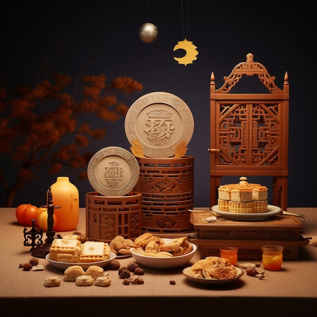 Photo mooncakes mid autumn festival