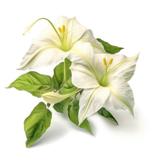 Moonflower On White background