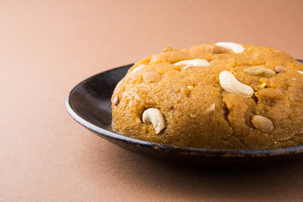 Moong Dal Halwa is an Indian sweet dish made using skinless split green gram, ghee and dry fruits