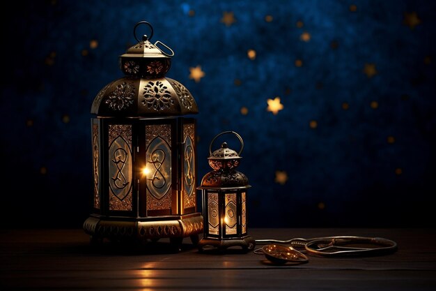 Moonlight and Ramadan Lanterns