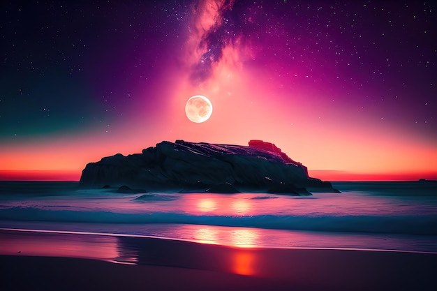 月光海流星星の背景