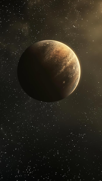 moonlike planet in space with starry background celestial exploration concept