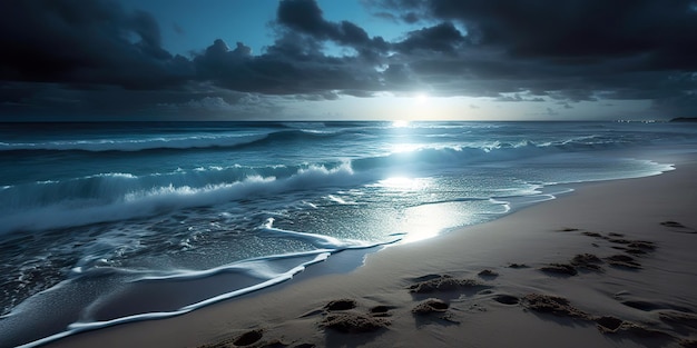 Moonlit beach