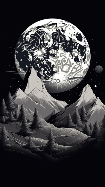 Moonlit Enchantment A Beautiful Magical Landscape Generative AI