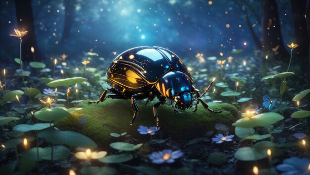 Moonlit Enchantment The Fairytale Beetle's Nighttime Realm