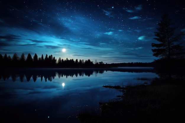 Лунное ночное небо