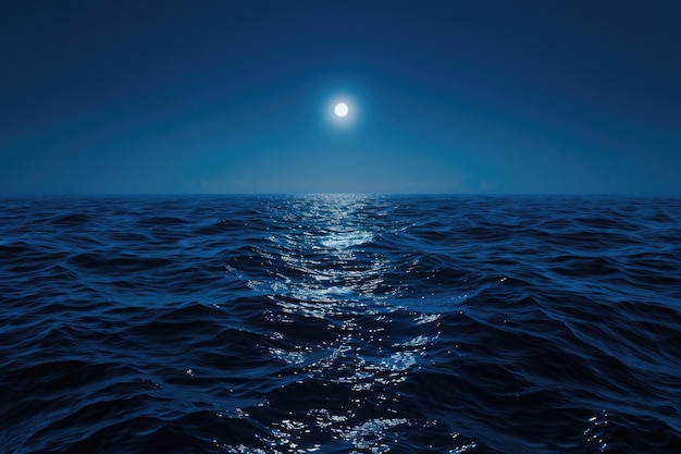 Moonlit ocean photo ideal for travel backgrounds