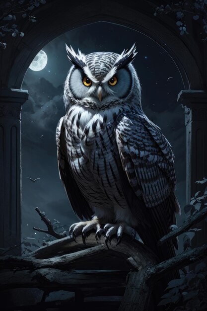 Moonlit Sentinel An Enchanting Illustration of the Night's Watch