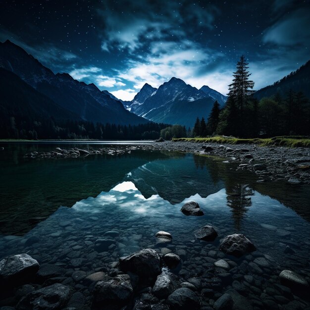 Moonlit Serenity Midnight Magic at the Lake