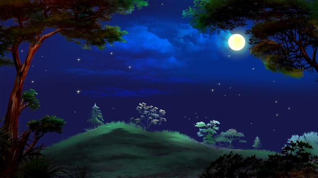 Moonlit Summer Night illustration