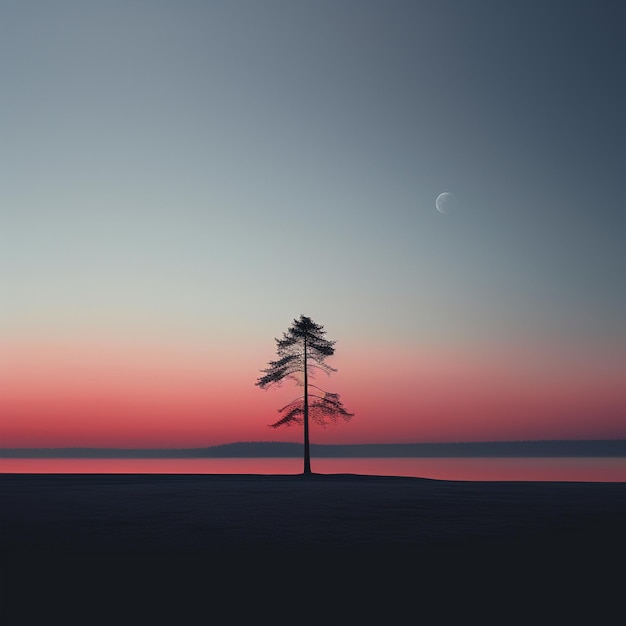 Moonrise Elegance Minimalist Celestial Beauty