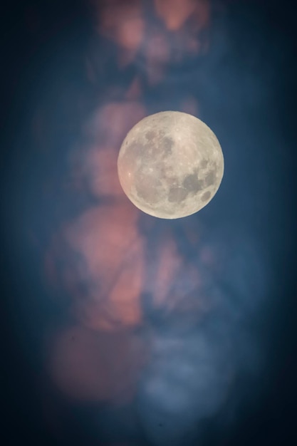 月の出 空に満月 パタゴニア アルゼンチン