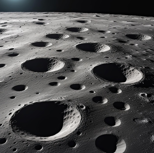 moons surface in craters