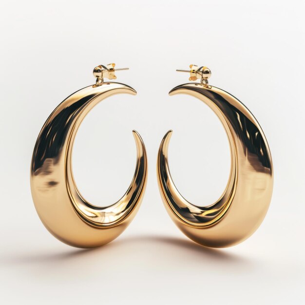 Moonshaped earrings isolated