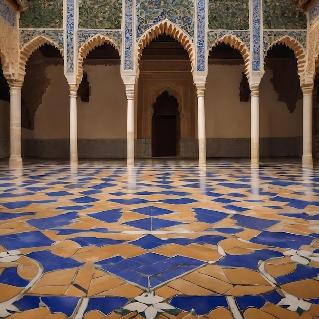 Photo moorish ceramic tiles in the real alcazar seville