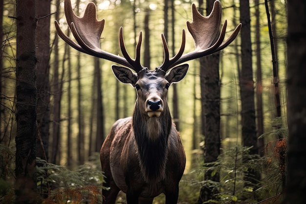 Foto un alce nella foresta