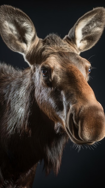 A moose is shown in this image.