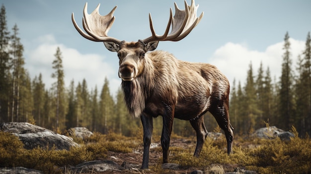 A moose isolated background
