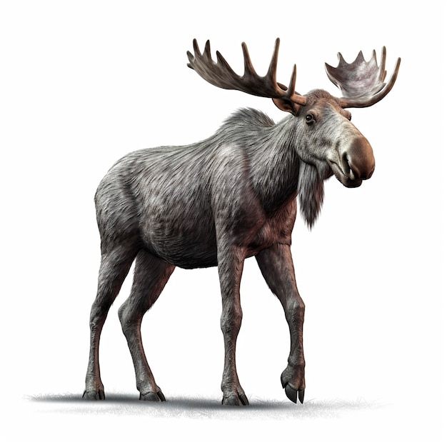 Moose isolated on white background Generative AI