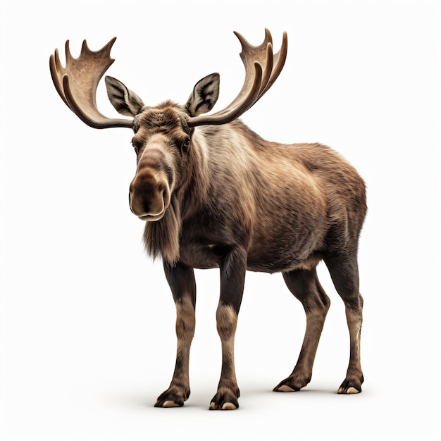 A moose isolated on white background