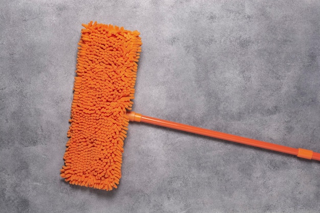 Mop on concrete floor Top view