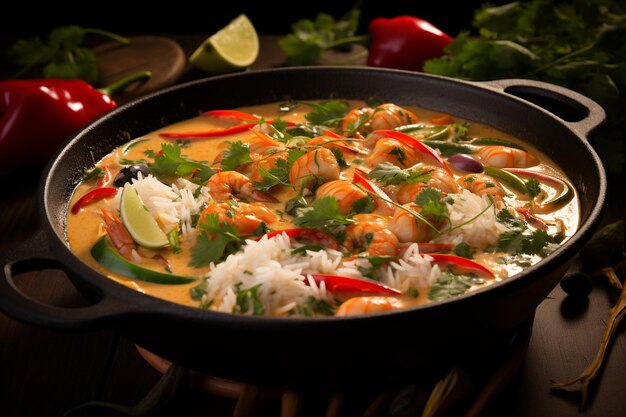 Moqueca Delight A Captivating Image of Traditional Brazilian Fish Stew Created with Generative AI