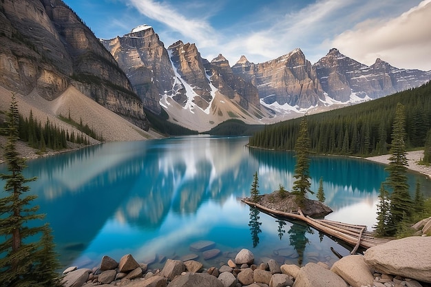 Photo moraine lake rocky mountains canada