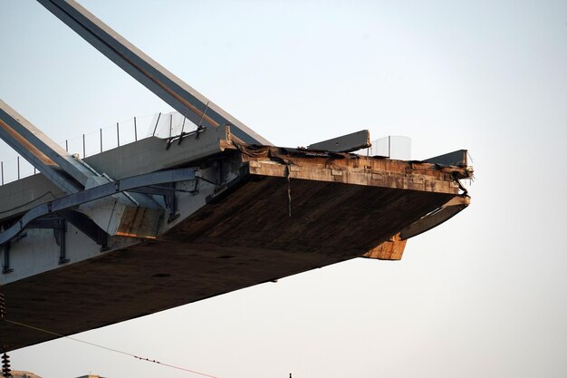 Photo morandi collapsed bridge in genoa