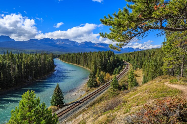 Morants Curve Bow Valley Parkway Banff NationalParkアルバータカナダ