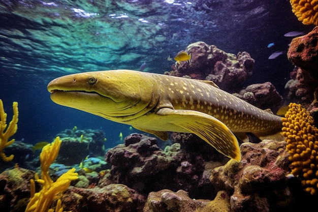 Moray eel mooray lycodontis undulatus in the red sea eilat israel ae