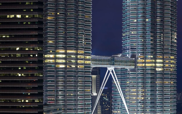 Morden building with skybridge