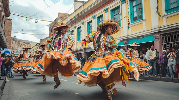 Photo the morenada at oruro carnival