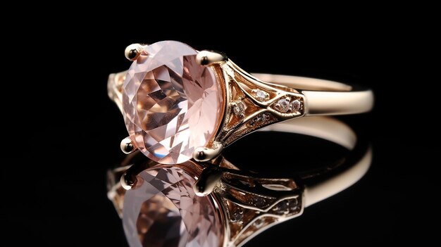 Morganite stenen ring antiek