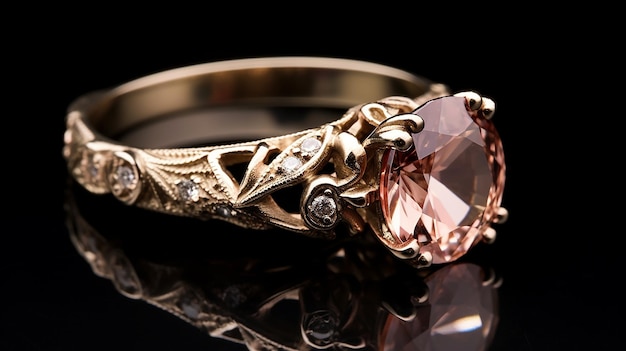 Morganite stenen ring antiek