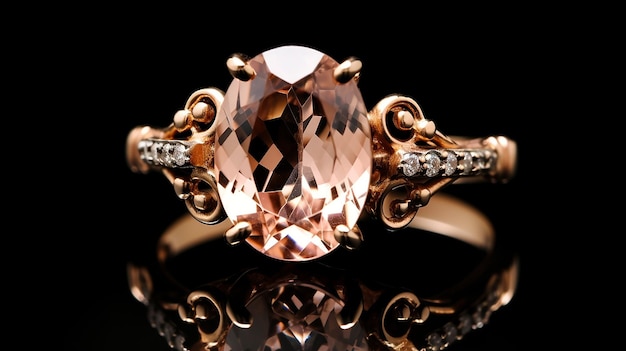 Morganite Stone Ring Antique