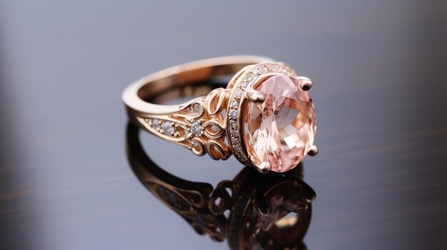 Morganite Stone Ring Antique