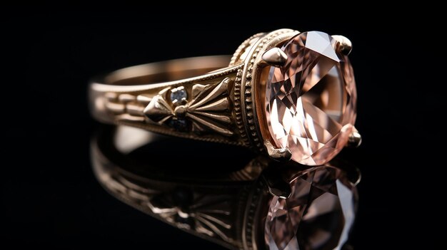 Morganite Stone Ring Antique