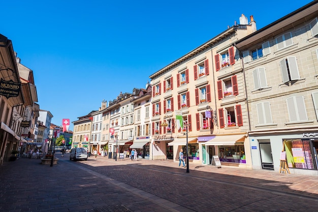 Morges stad aan het meer van genève, zwitserland