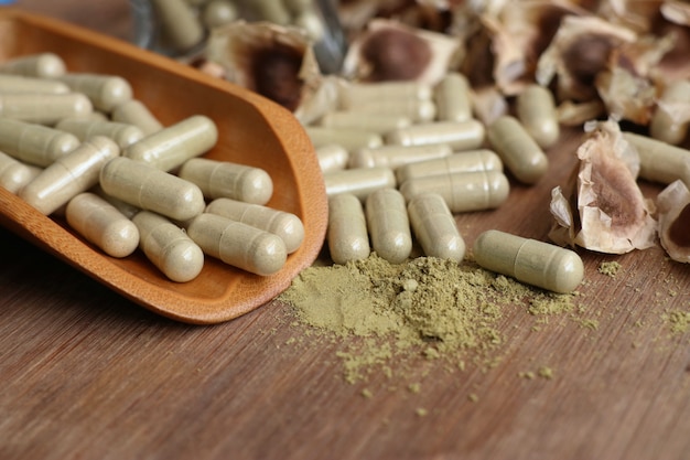 Moringa-capsules met gedroogd