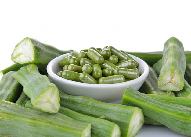 Moringa herbs on white