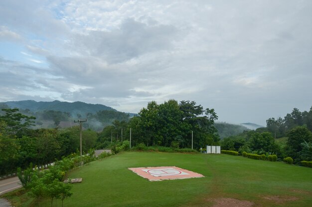 morning atmosphere among the mountains.