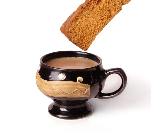 Morning breakfast tea and rusk