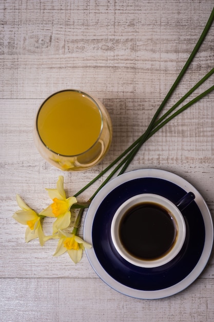 Morning Coffee and fresh Juice