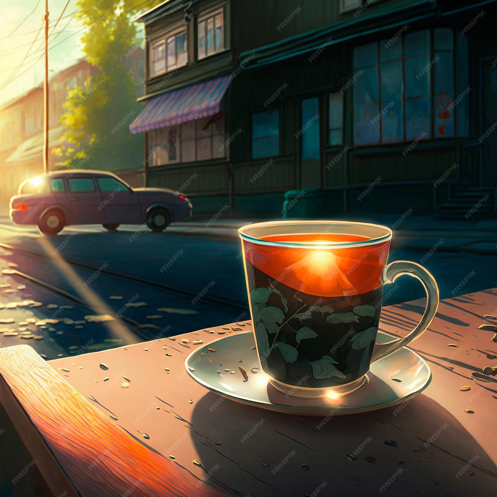 Tea Cup and Background, Anime Tea, HD wallpaper