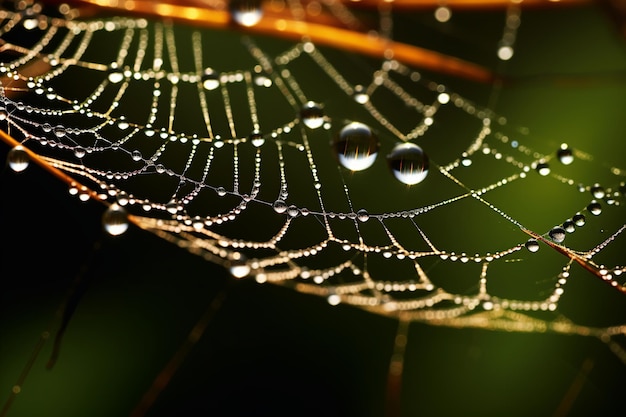 Foto morning dew siert het delicate tapijt van de natuur