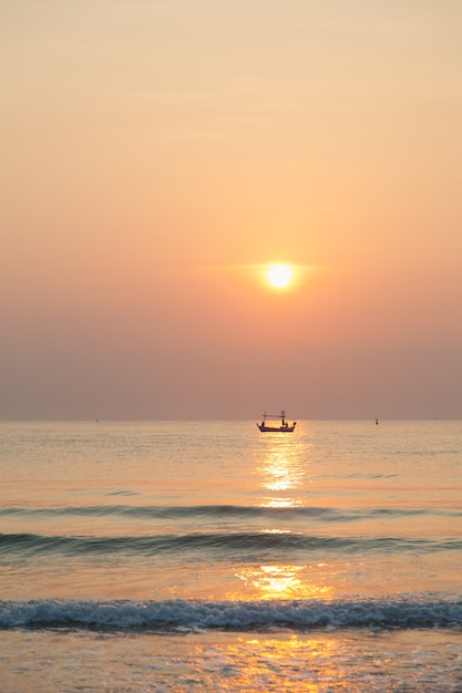 Morning fishing boat